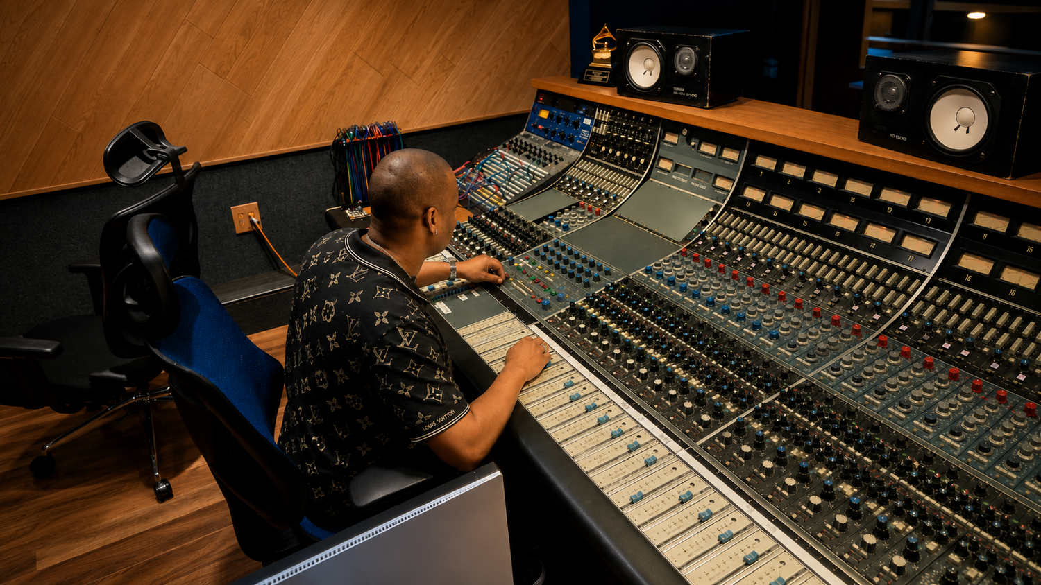 EveryoneLovesIce recording studio SSL console session