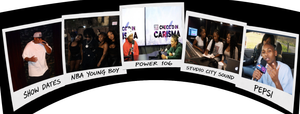 Luxurious Entertainment artists featured at Power 106 Los Angeles, Studio City Sound recording studios, NBA YoungBoy events, live performances, and Pepsi promotional campaigns